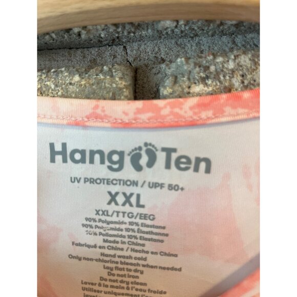 Hang Ten Womens Tie-Dye Long Sleeve Shirt XXL UV Protection UPF 50+ Peach & Whit - Picture 5 of 7